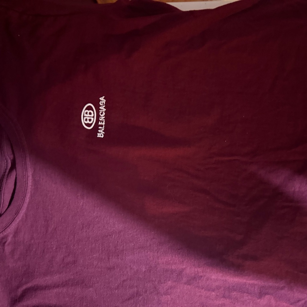 Balenciaga Men's Deep Burgundy Tee